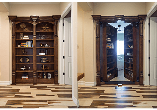 Custom Bookcase Door hiding a secret play room