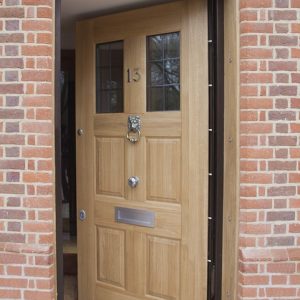 Security Door with wood cladding