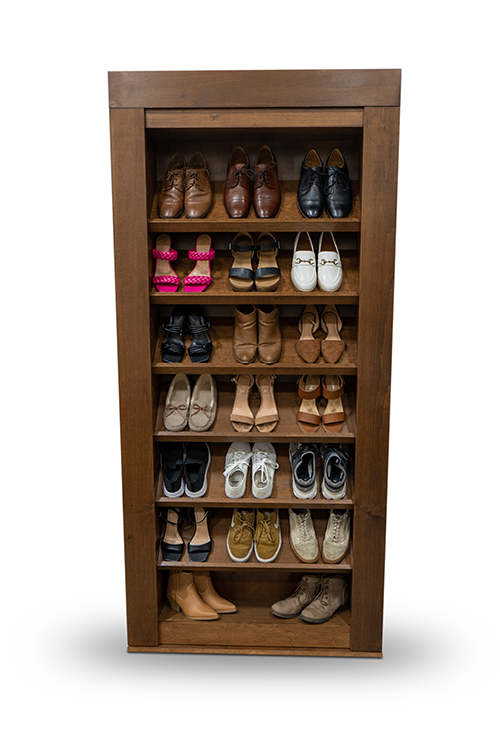 Shoe Shelves custom Quantity Natural Hardwood, Shoe Display