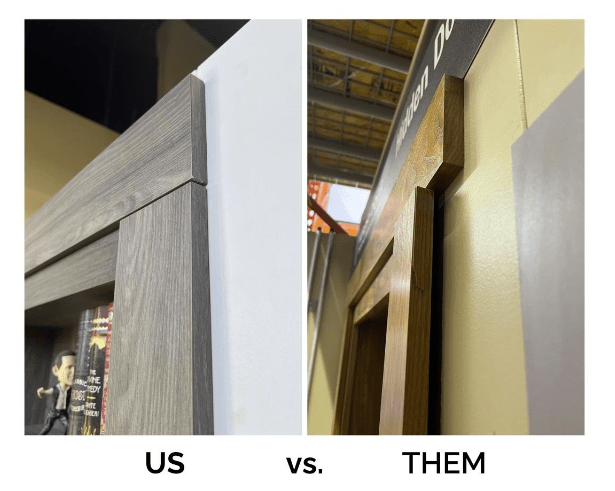 comparison between door seams